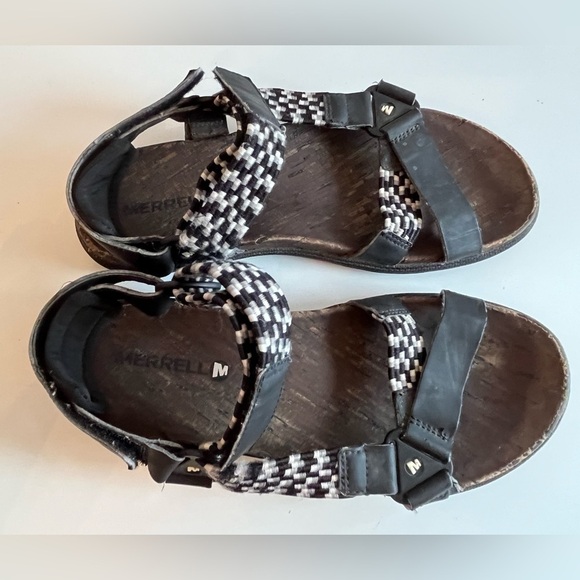 MERRELL Around Town Sunvue Woven Black Sandals Women's Size 6 J94148 - Picture 5 of 12